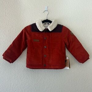 Obermeyer boys kit corduroy jacket with Sherpa fleece lining full zip medium NWT